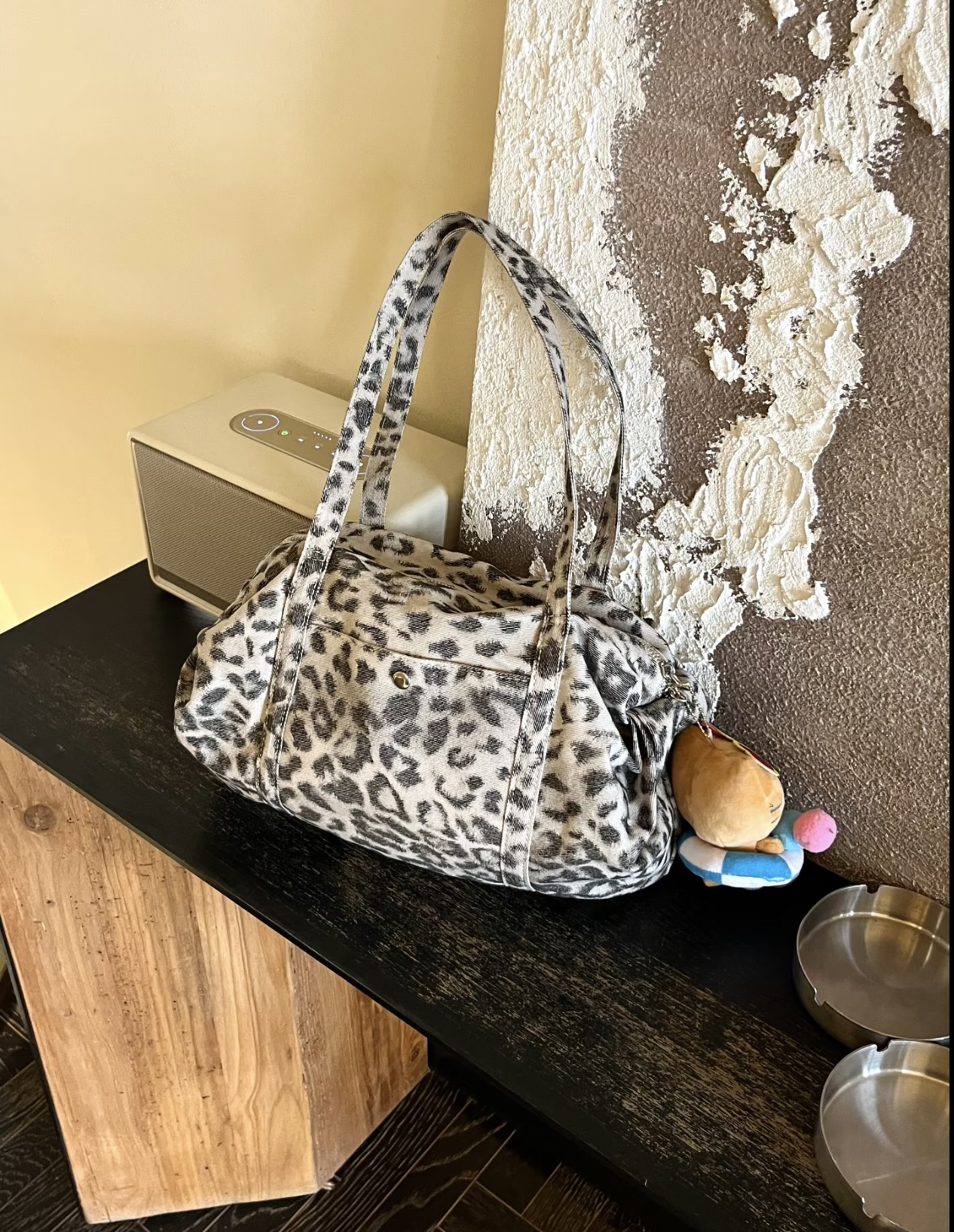 ANNA AMMONS Brooklyn Leopard Print Canvas Tote - Large Capacity Shoulder Bag - ANNA AMMONS