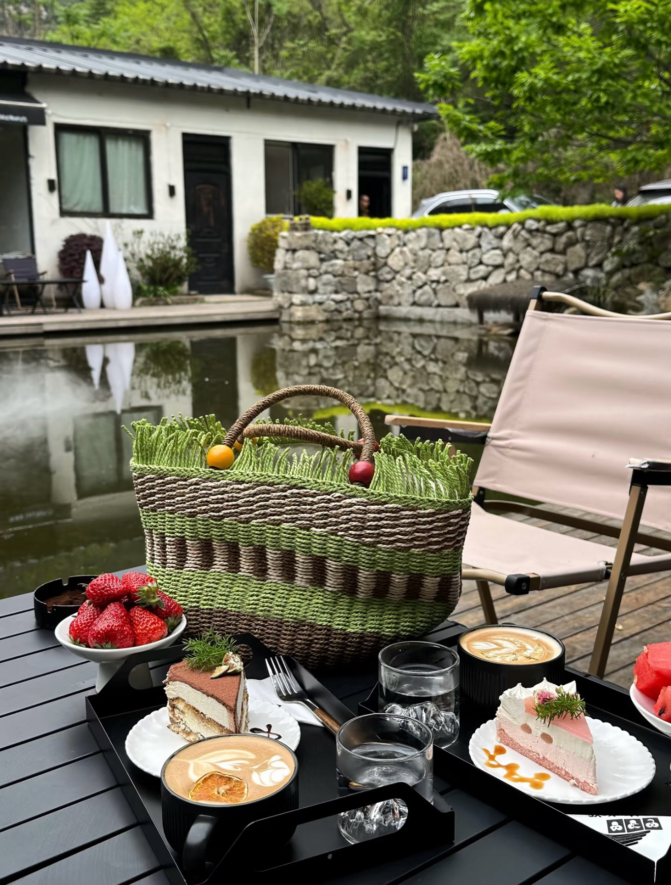 ANNA AMMONS Retro Picnic Fruit Basket Bag - Woven Summer Beach Handbag - ANNA AMMONS