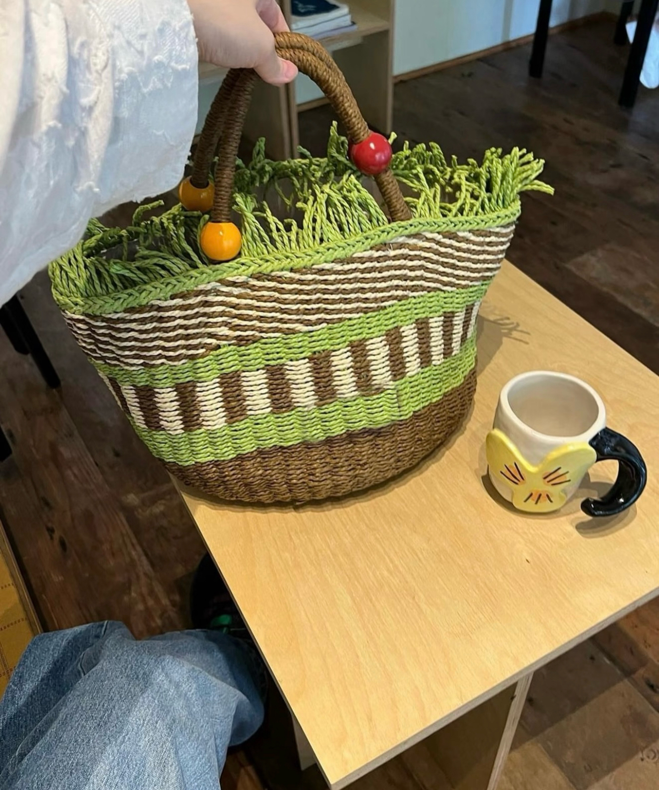 ANNA AMMONS Retro Picnic Fruit Basket Bag - Woven Summer Beach Handbag - ANNA AMMONS