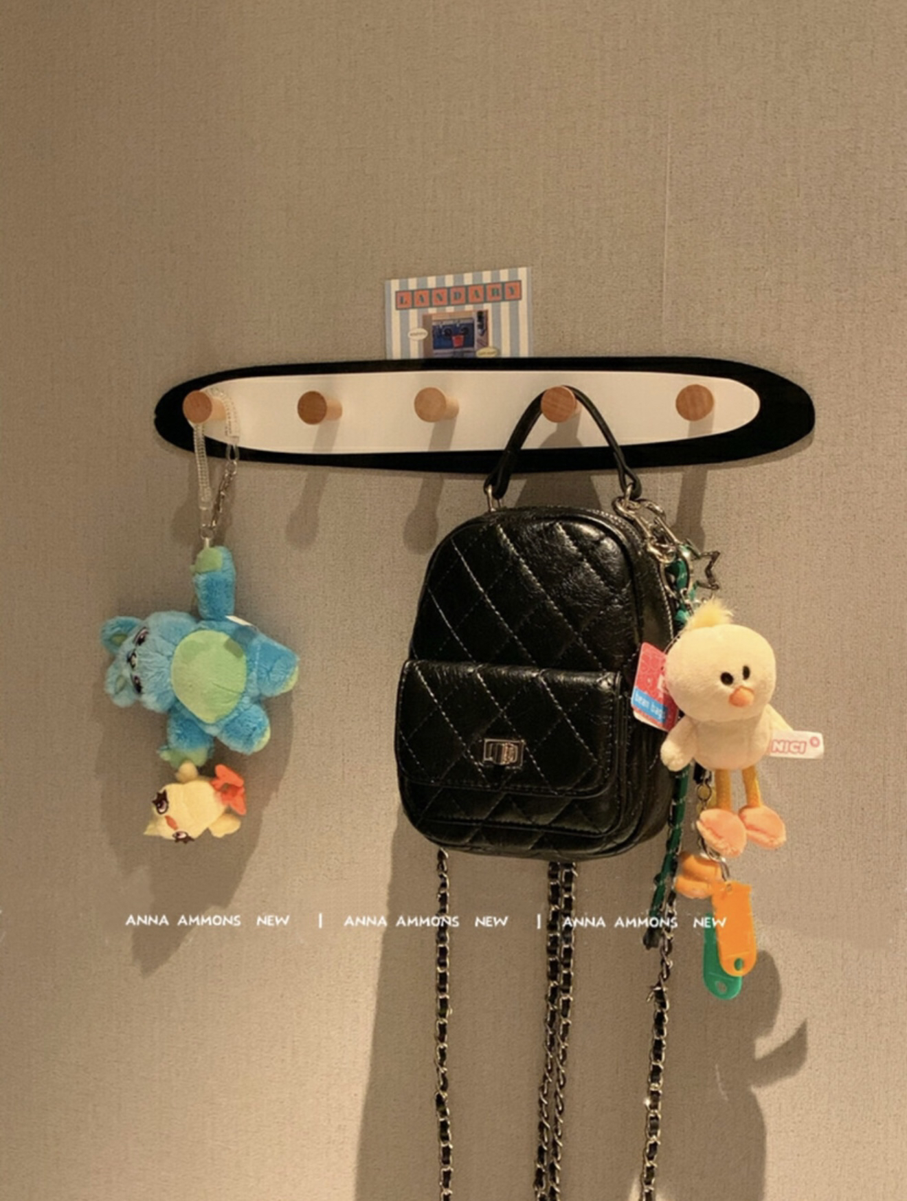 ANNA AMMONS Elegant Quilted Mini Backpack - Classic Chain Strap Shoulder Bag - ANNA AMMONS